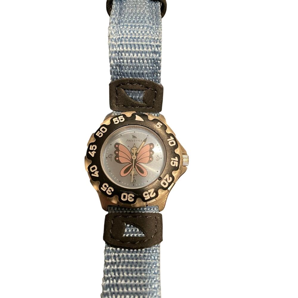 Freestyle performance vintage Y2K butterfly watch blue and pink
